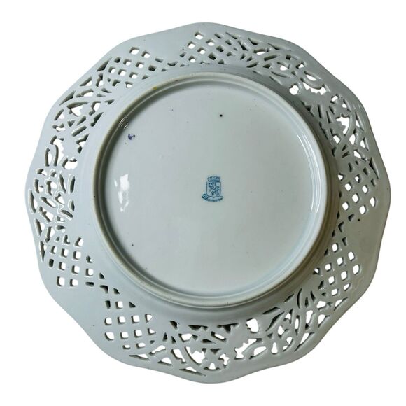 Schumann Dresden Bouquet Pierced Wall Plate 8" Germany Vintage Fine Porcelain - Picture 4 of 7